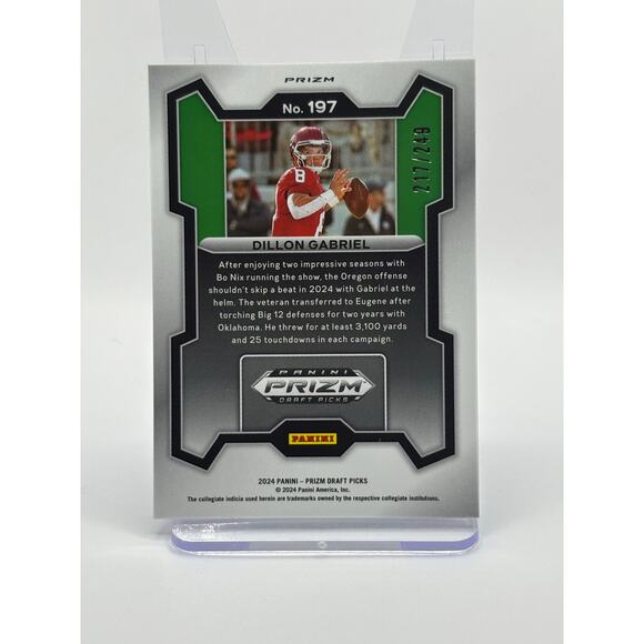2024 Panini Prizm Draft Picks Dillon Gabriel Rated Prospect Blue Wave Prizm /249 - Picture 2 of 2